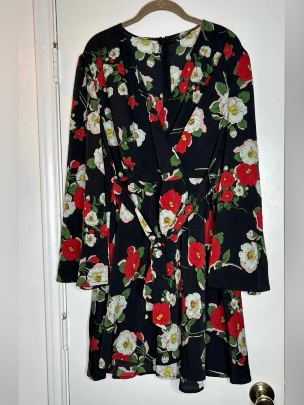 Se’miu Floral Flowy Black Mini Dress Women’s 2X Large